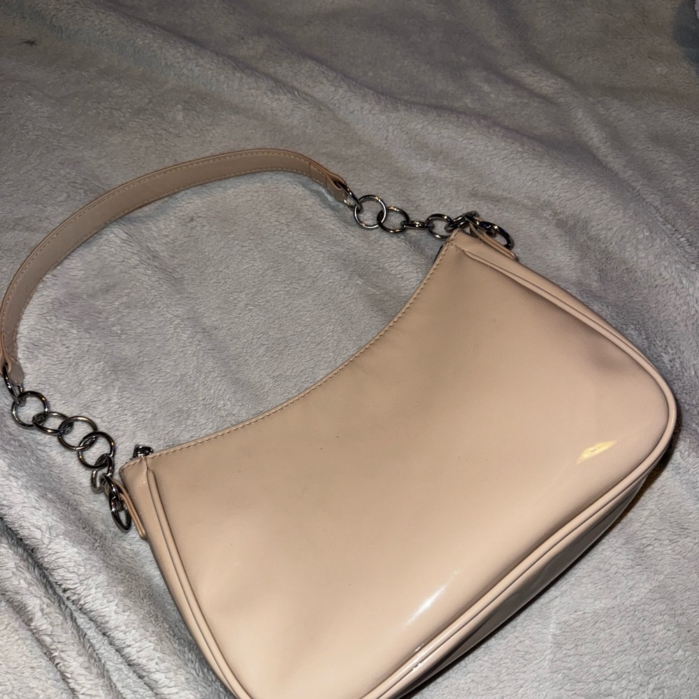 Forever 21 Cream Shoulder Bag with Chain Detail